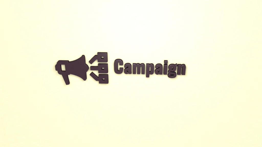 campaignの文字とメガホン