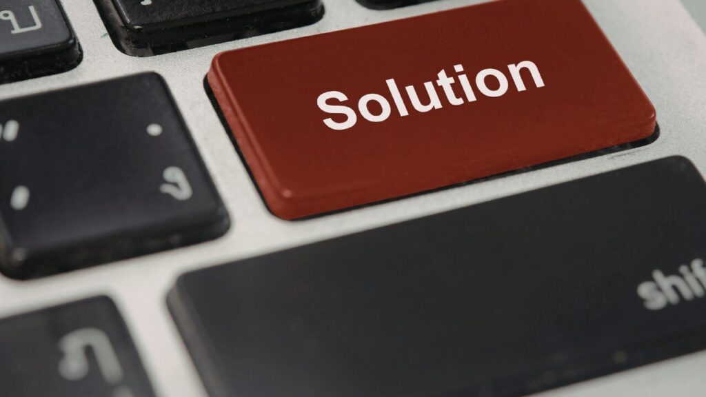 solutionと書かれたボタン