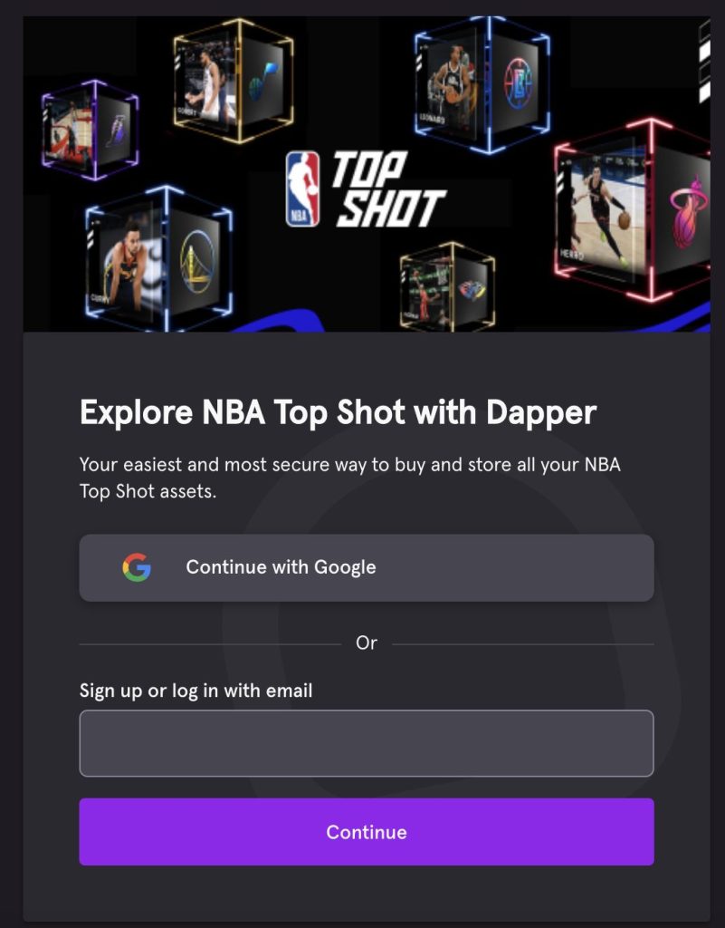 NBA Top Shot(トップショット)　始め方
